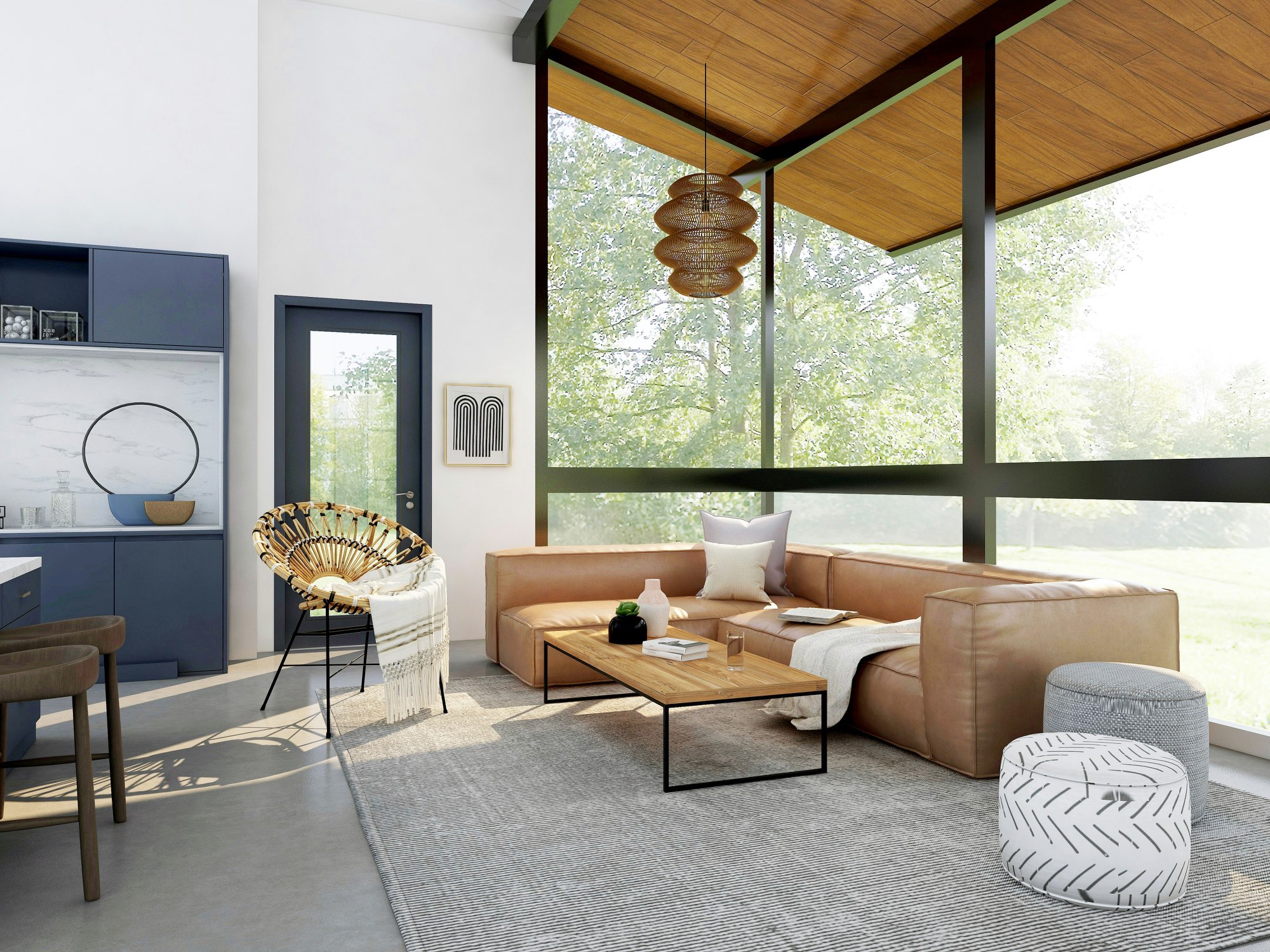 Bright, freshly cleaned luxury living room in Santa Barbara